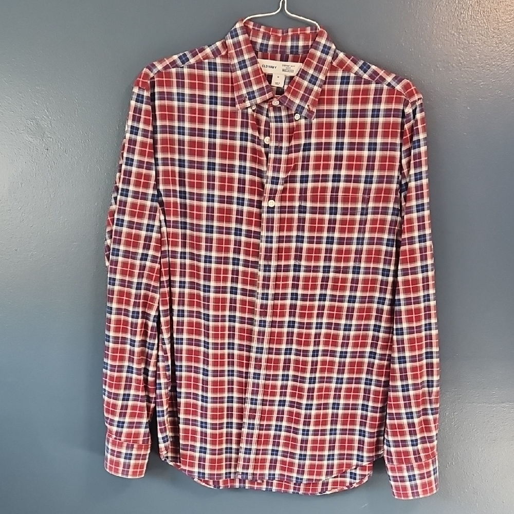 Classic Red and Blue Plaid Men's Shirt